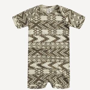 Kate Quinn Santa Fe Short Sleeve Lap Neck Jumpsuit Romper Size 18-24 Months Bamb